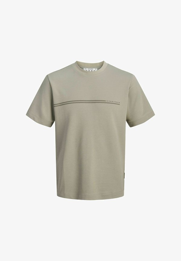 Jack & Jones JCOFUSION CHEST BRAND TEE SS CREW SN - Print T-shirt - vetiver