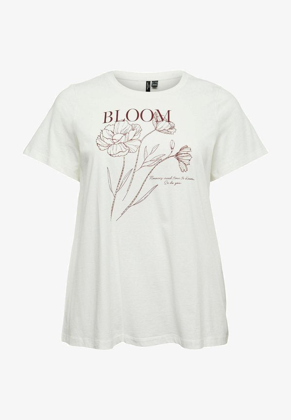 Vero Moda Curve VMCJILIADA - Print T-shirt - snow white