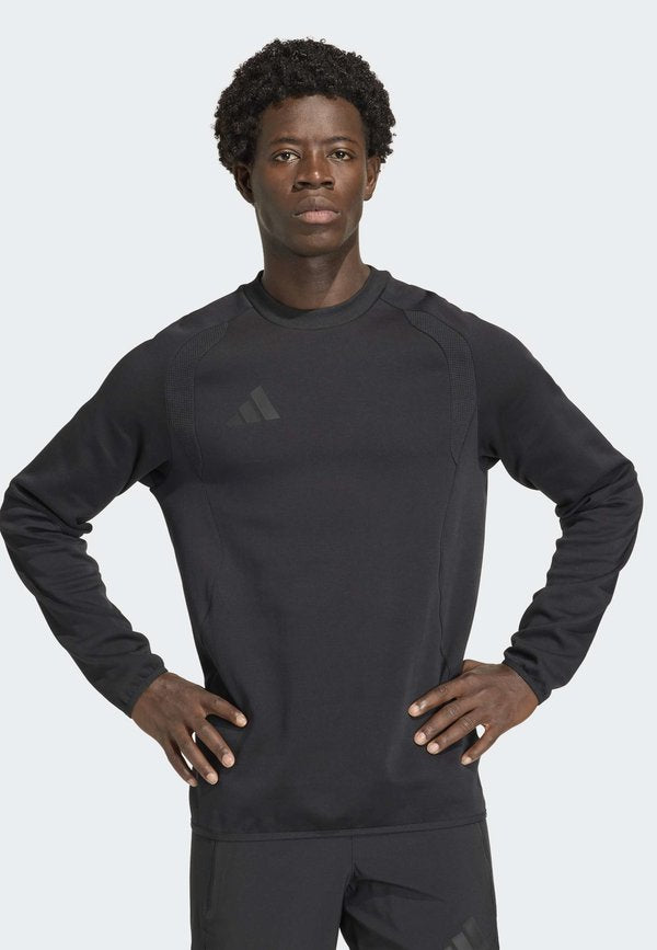 adidas Performance TIRO TRAVEL CREW - Sweatshirt - black/black