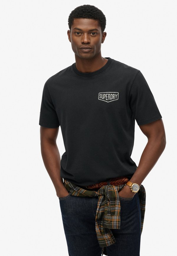Superdry & Co WORK TAB - Print T-shirt - black