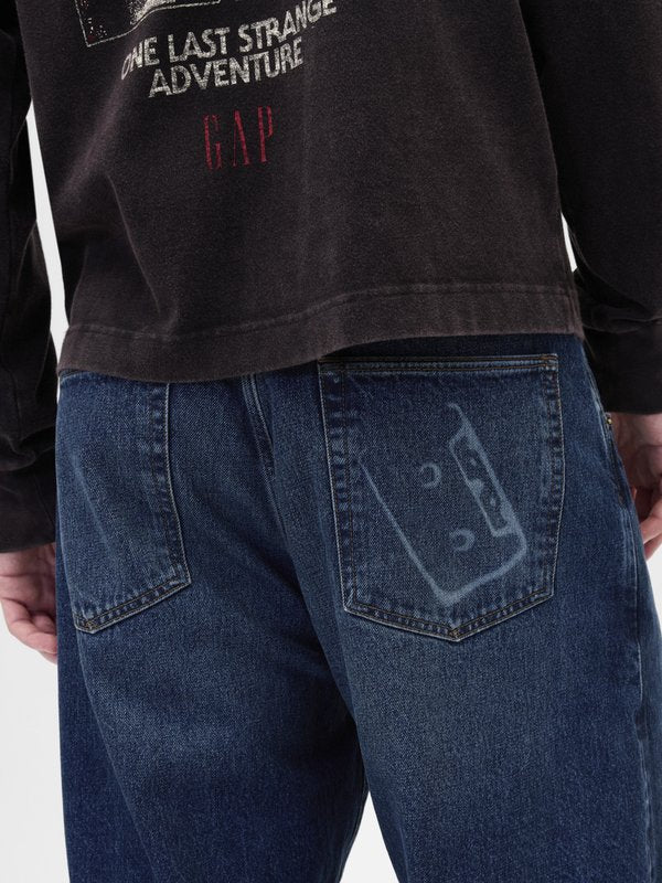GAP STRANGER THINGS FLANNEL-LINED EXTRA BAGGY JEANS