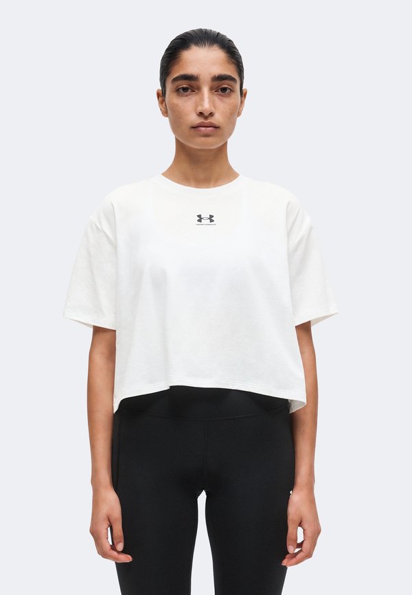 Under Armour RIVAL BOXY - Basic T-shirt - white/black