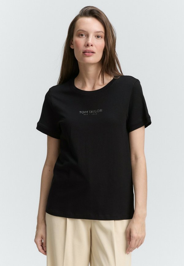 TOM TAILOR MIT LOGO - Print T-shirt - deep black