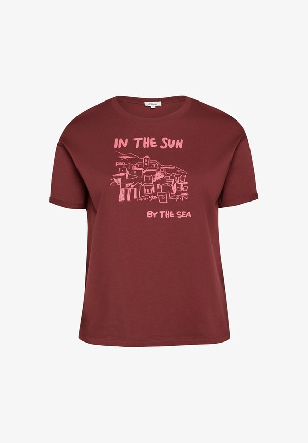 s.Oliver T-SHIRT - Print T-shirt - bordeaux