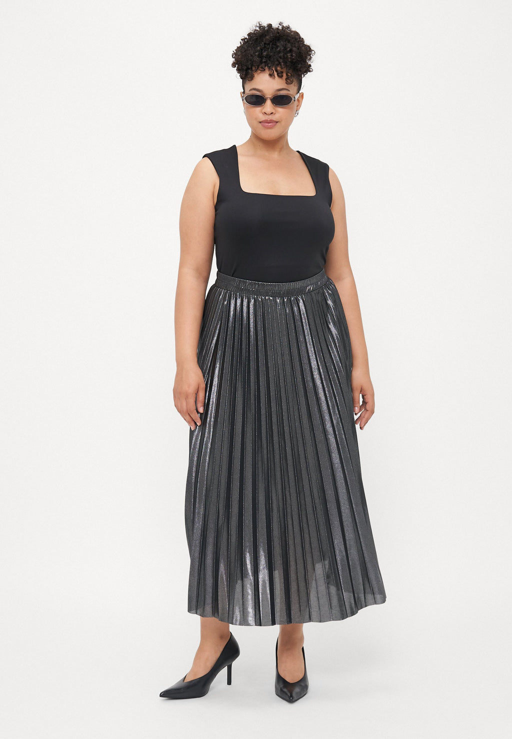 CARLYON PLEATED SHINE SKIRT Media 2