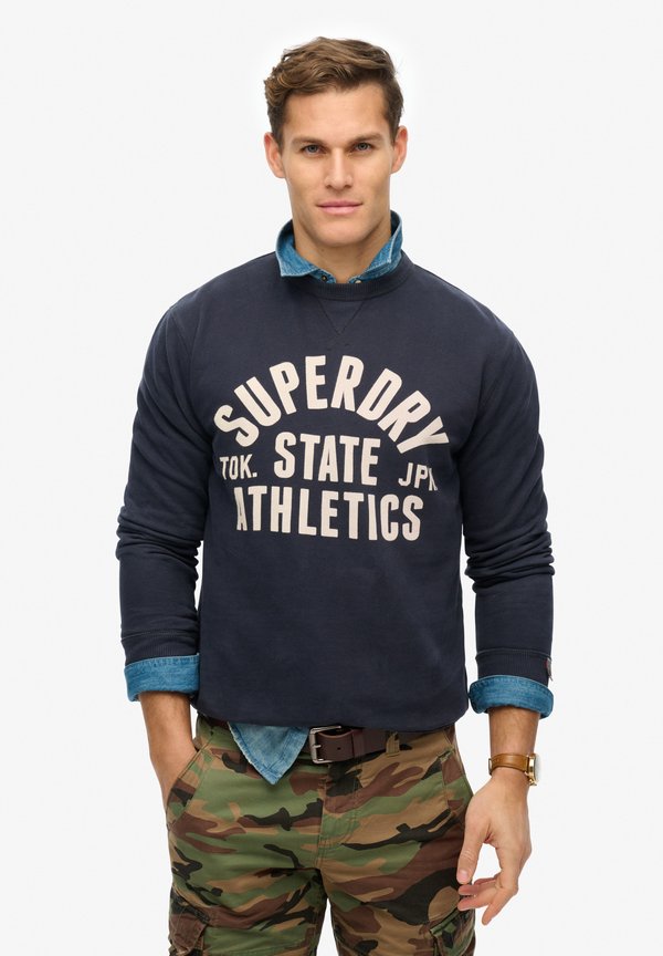 Superdry & Co ATHLETIC ESSENTIALS CREW  - Sweatshirt - bradley navy