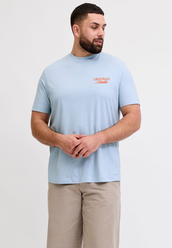 Jack & Jones JORNORREBRO TYPO TEE SS CN SN PLS - Print T-shirt - cashmere blue