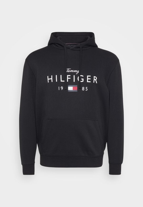 Tommy Hilfiger PLUS LOGO GRAPHIC FLEX FLEECE HOODY - Hoodie - black