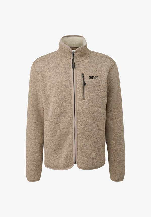 s.Oliver Zip-up sweatshirt - helles beige