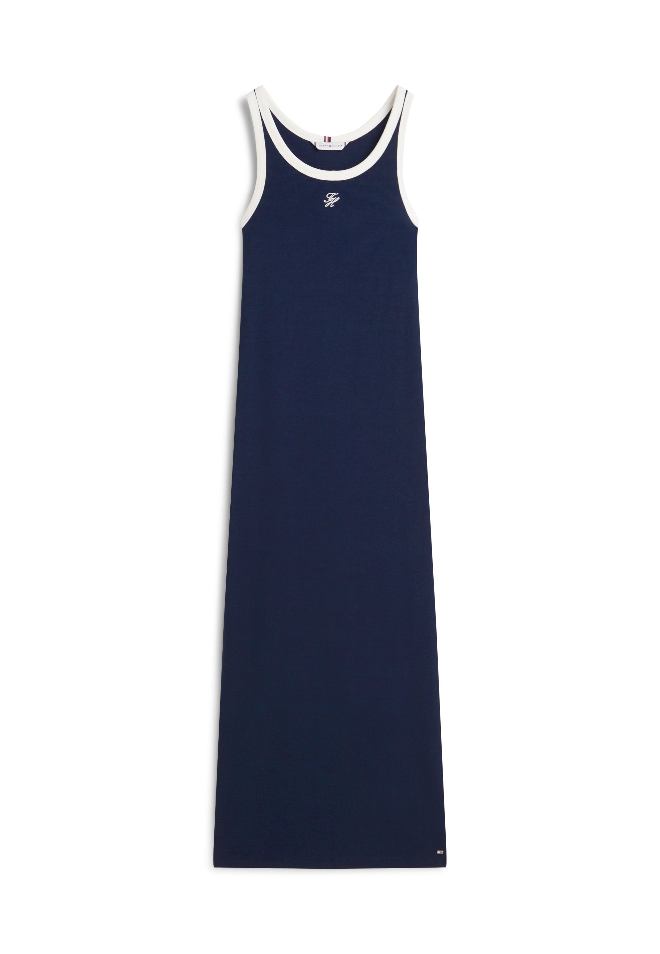 CONTRAST TRIM SLIM MIDI BODYCON DRESS Media 1