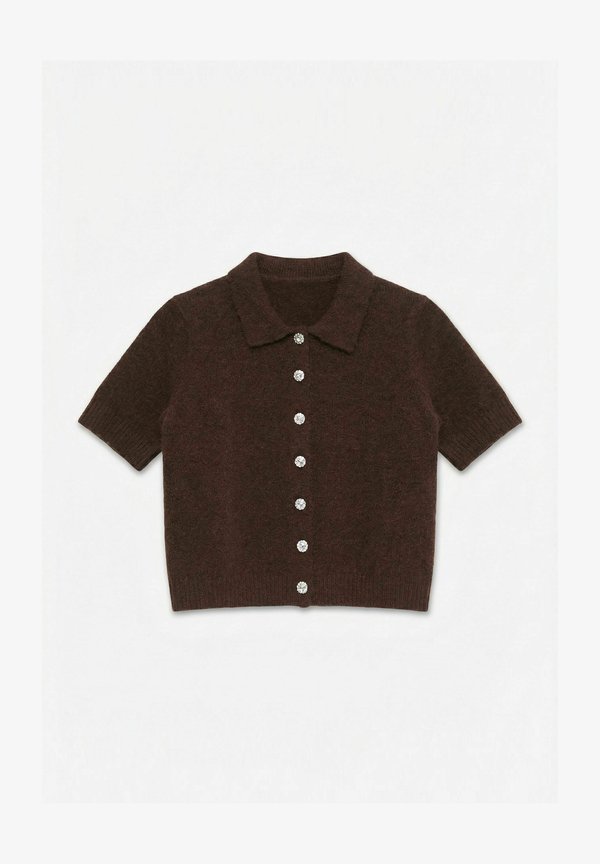 Vero Moda CARDIGAN VMELLY KNIT CARDIGAN - Cardigan - chocolate fondant