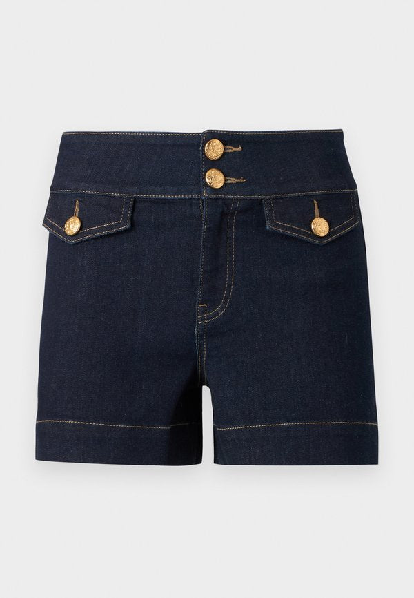 ONLY ONLEMILIA - Denim shorts - dark blue denim