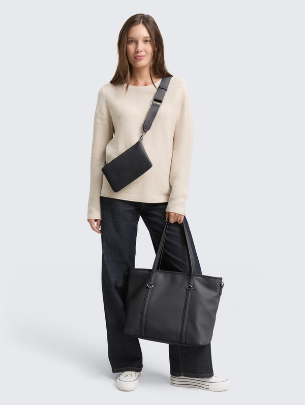 TOM TAILOR JAMILA ZIP SHOPPER L - Handbag - black