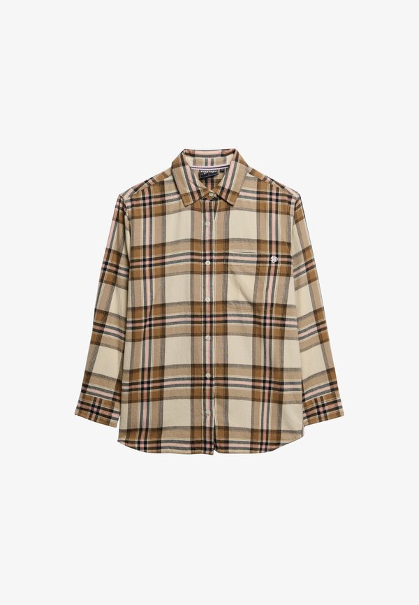 Superdry & Co Button-down blouse - beige cream check