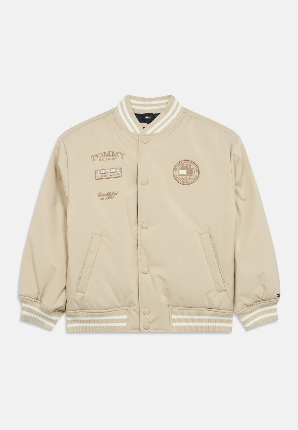 BACK LOGO RELAXED PADDED BOMBER JACKET Media 1