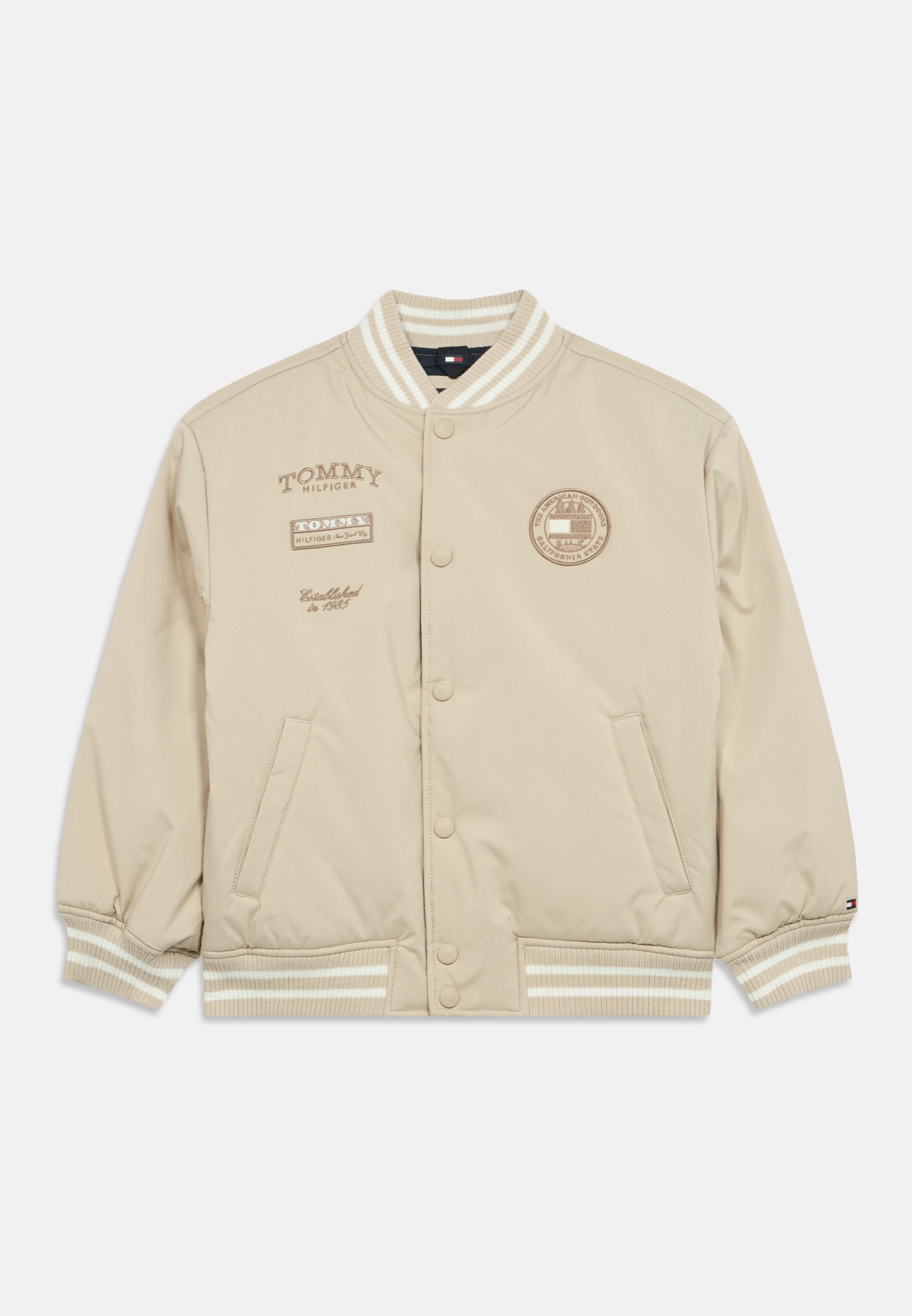 BACK LOGO RELAXED PADDED BOMBER JACKET Media 1