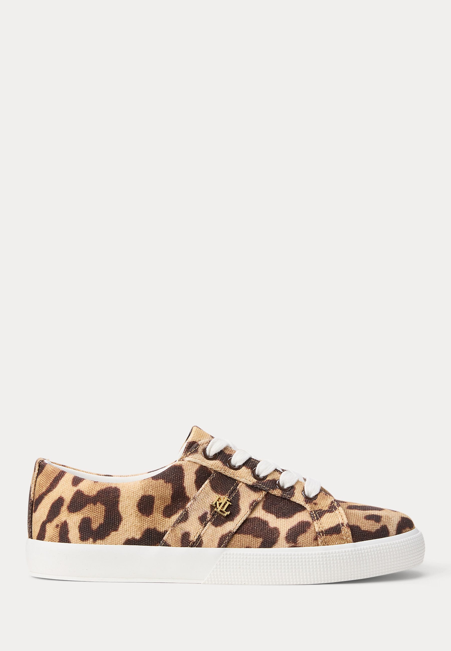 Lauren Ralph Lauren JANSON II OCELOT-PRINT CANVAS SNEAKER