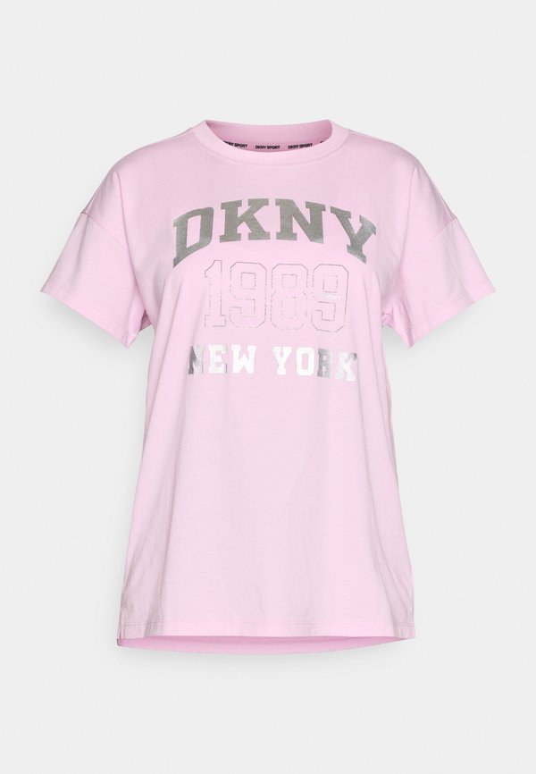 DKNY RHINESTUD LOGO DROP SHOULDER SHORT SLEEVE LEGGING TEE