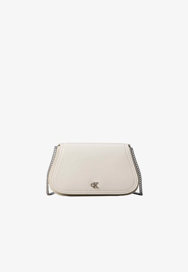 Calvin Klein CURVED WALLET ON CHAIN - Cross body bag - beige