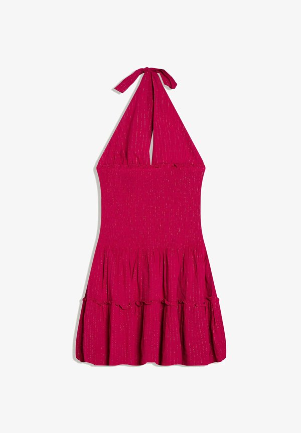 Bershka SHIMMERY RUFFLED MINI  - Day dress - pink