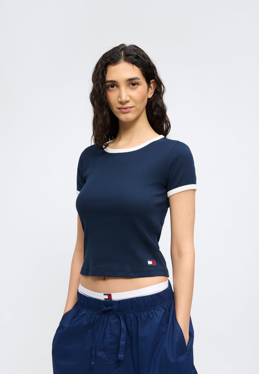 HERITAGE CONTRAST TRIM RIBBED LOUNGE T-SHIRT Media 4