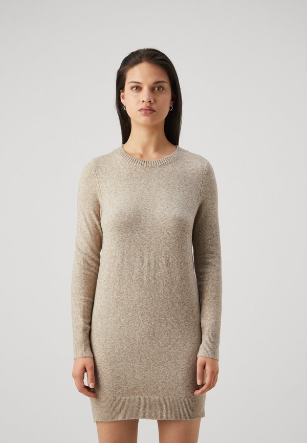 Vero Moda VMDOFFY O NECK DRESS - Jumper dress - sepia melange