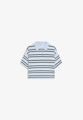 Bershka STRIPED COLLAR  - Polo shirt - dark blue