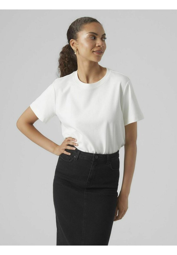 Vero Moda AWNAIMA SS O-NECK T-SHIRT NOOS - Basic T-shirt - snow white