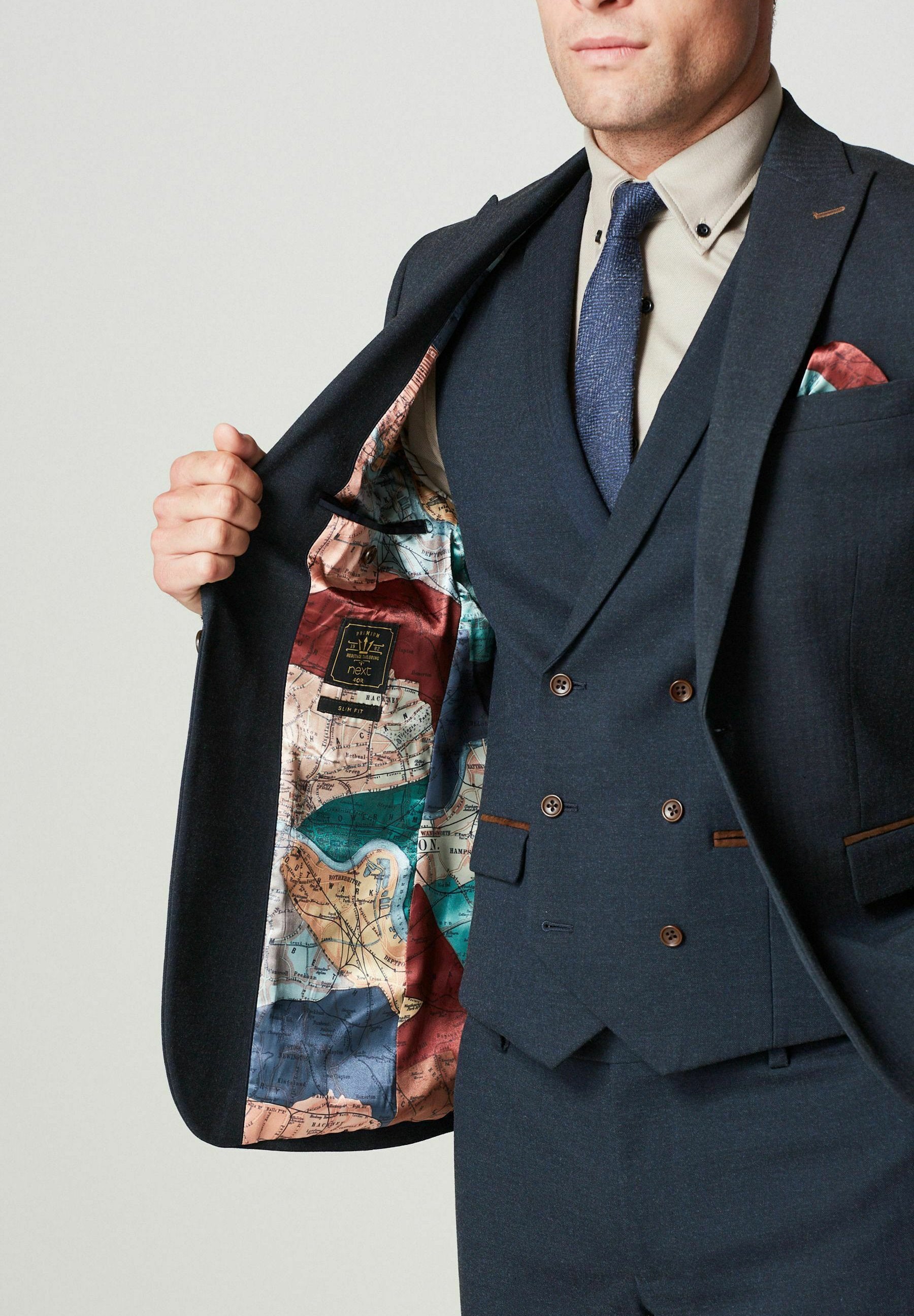 Next TRIMMED HERRINGBONE SUIT: JACKET