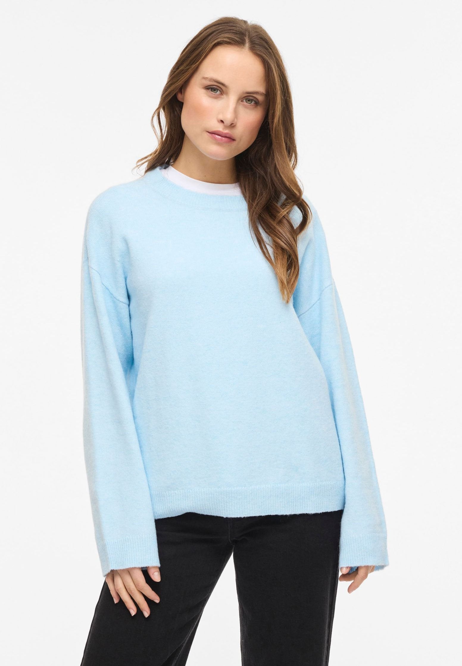 VILA VILIGA L/S O-NECK KNIT TOP - NOOS