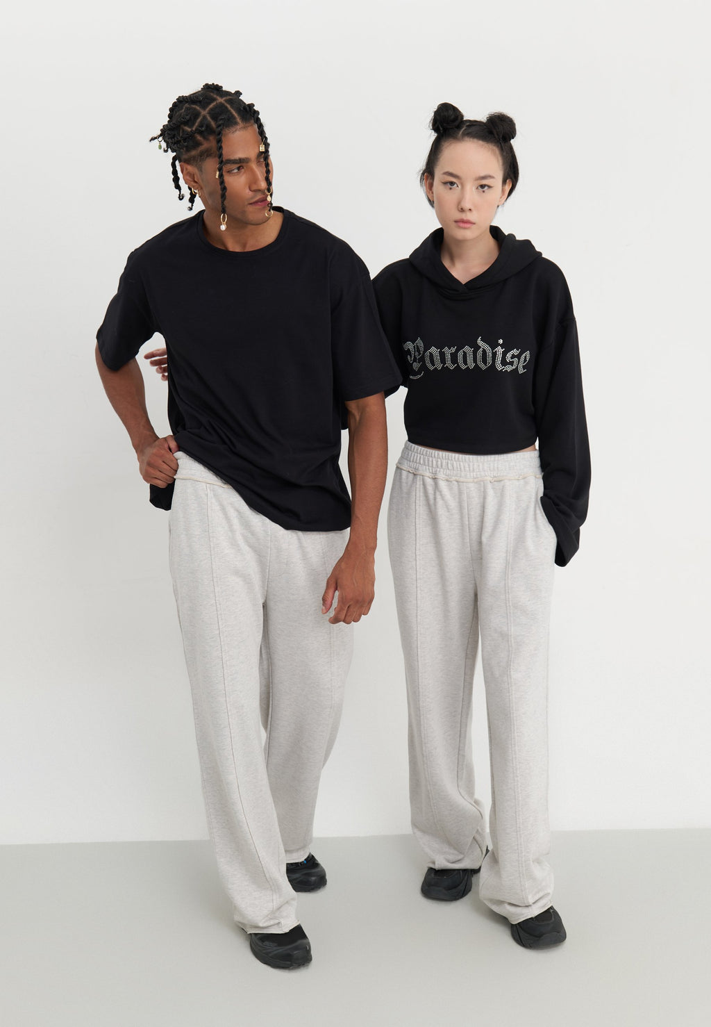 YOURTURN WIDE LEG JOGGING TROUSERS