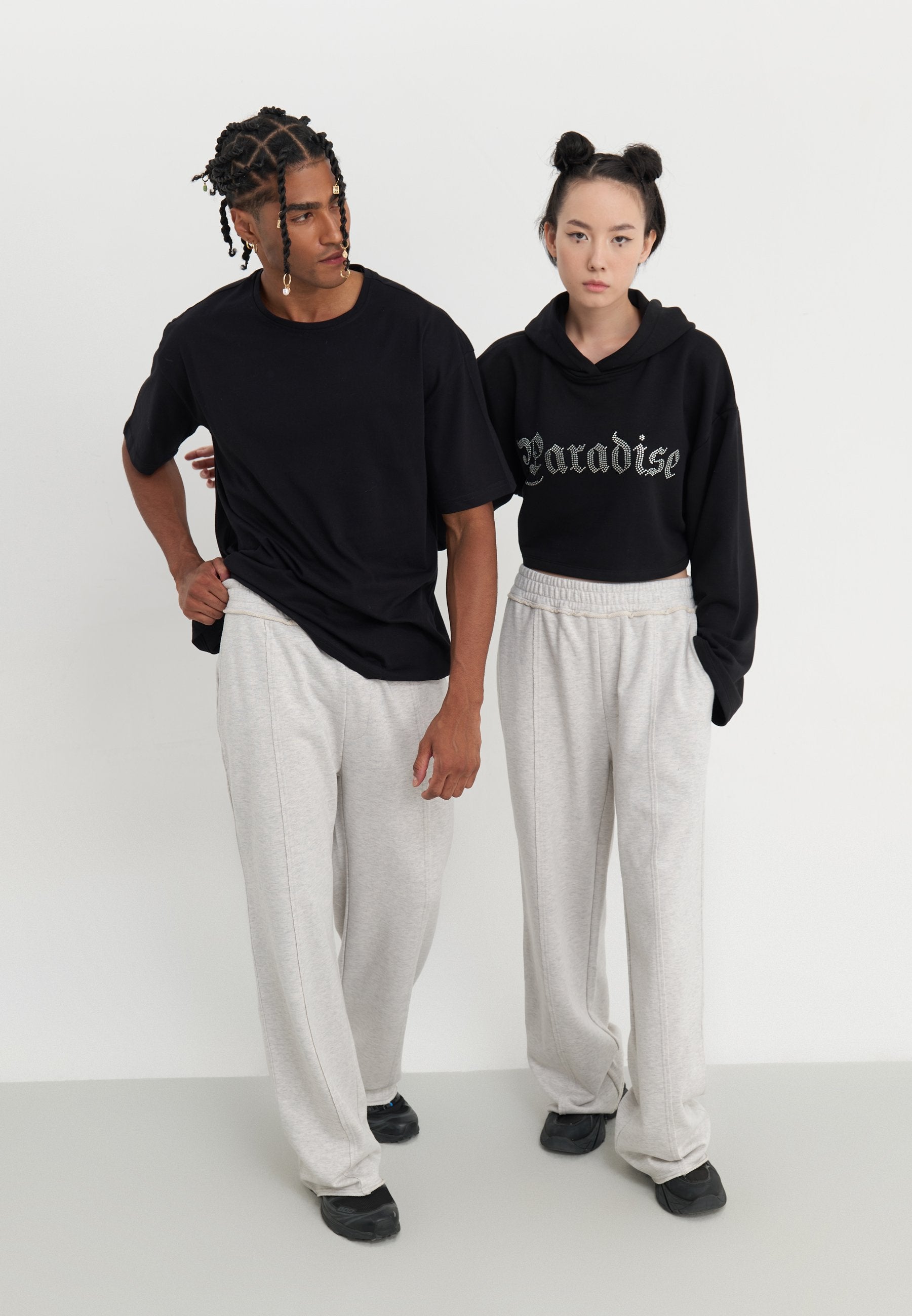 YOURTURN WIDE LEG JOGGING TROUSERS