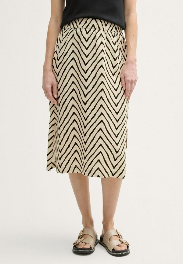 TOM TAILOR A-line skirt - natural zig zag design