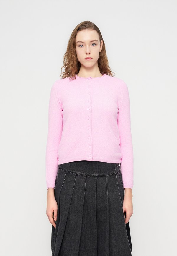 ONLY ONLLOYAL LS O-NECK BUTTON CARDI KNT NOOS - Cardigan - super pink