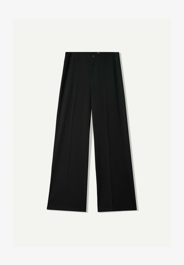 Bershka WIDE - Trousers - black