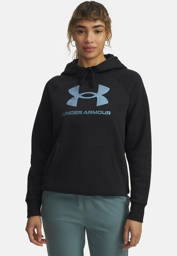 Under Armour RIVAL FLEECE SHIMMER - Hoodie - black