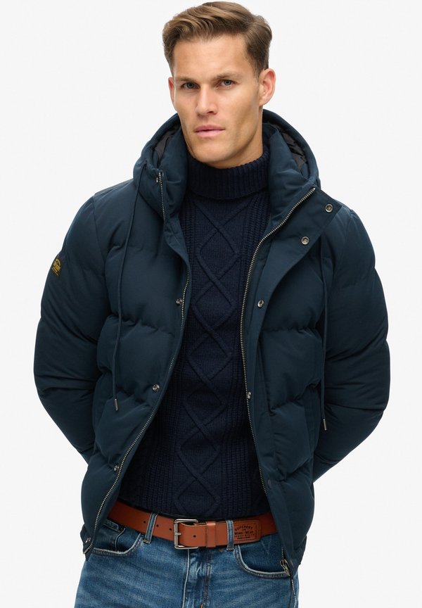 Superdry & Co EVEREST HOODED PUFFER - Winter jacket - eclipse navy
