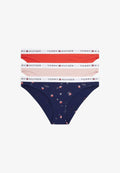 Tommy Hilfiger 3 PACK BIKINI - Briefs - mini floral fire red foggy pi