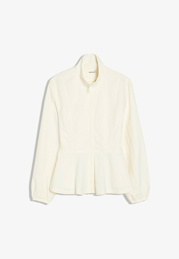 Bershka PEPLUM ZIP-UP - JACKET - Summer jacket - beige