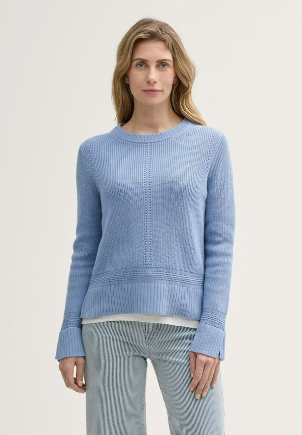 TOM TAILOR MIT SCHLITZ-DETAILS - Jumper - flawless blue