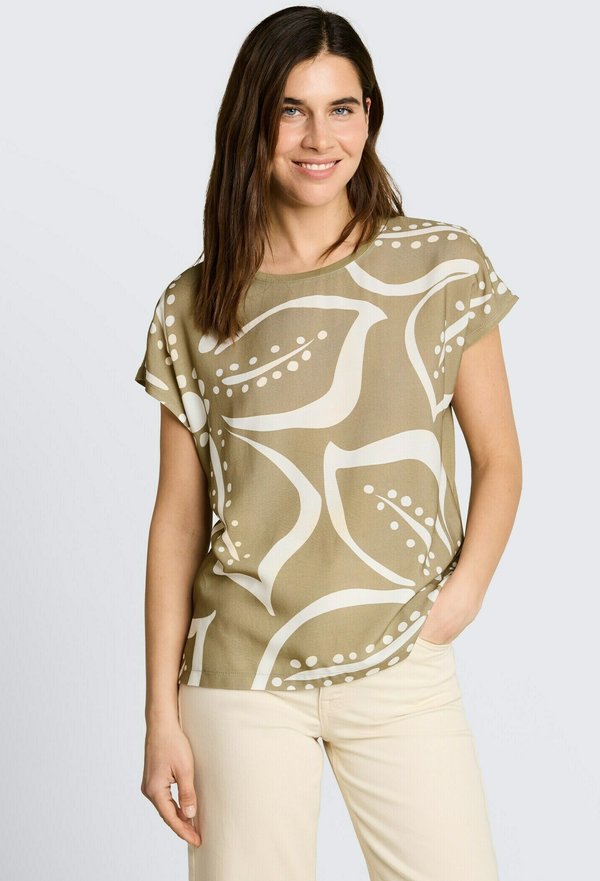TOM TAILOR TOM TAILOR T-SHIRT T-SHIRT IM MATERIAL-MIX - Blouse - silver olive