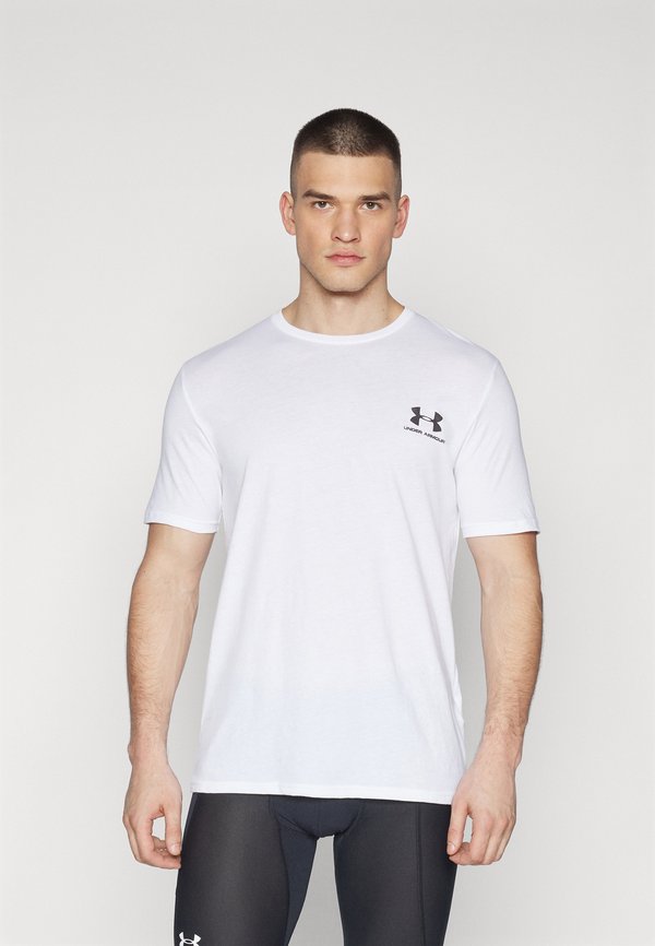 Under Armour LEFT CHEST LOGO - Sports T-shirt - white/black