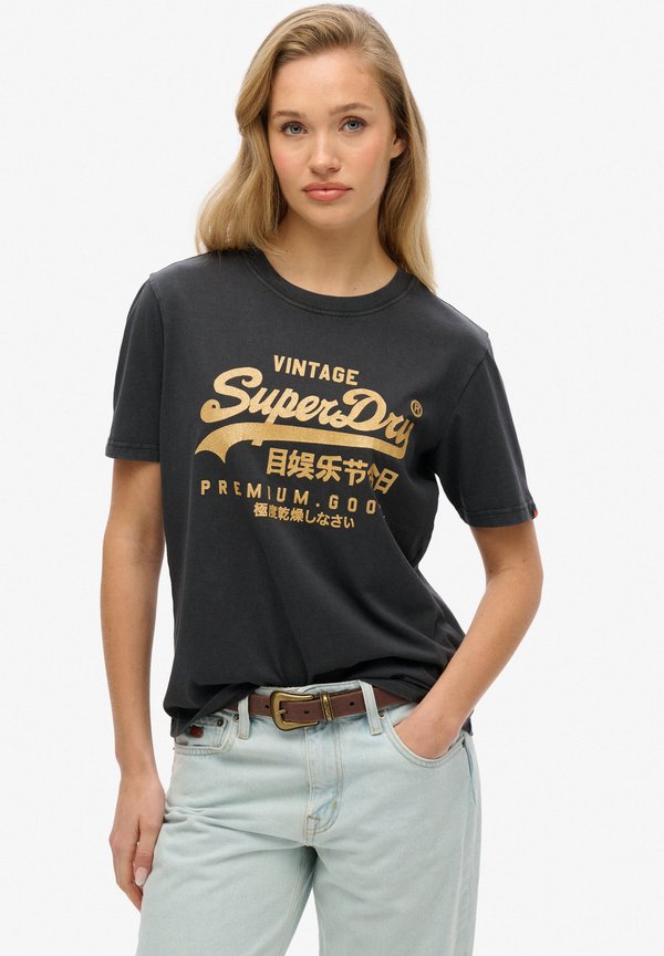 Superdry & Co VINTAGE LOGO  - Print T-shirt - mid back in black