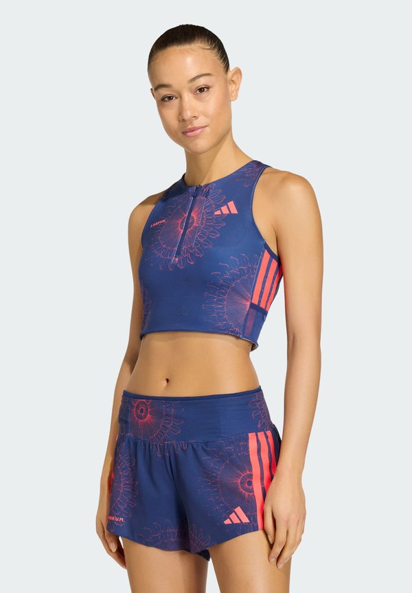 adidas Performance LABRUM CROP W - Top - dark blue/lucid red