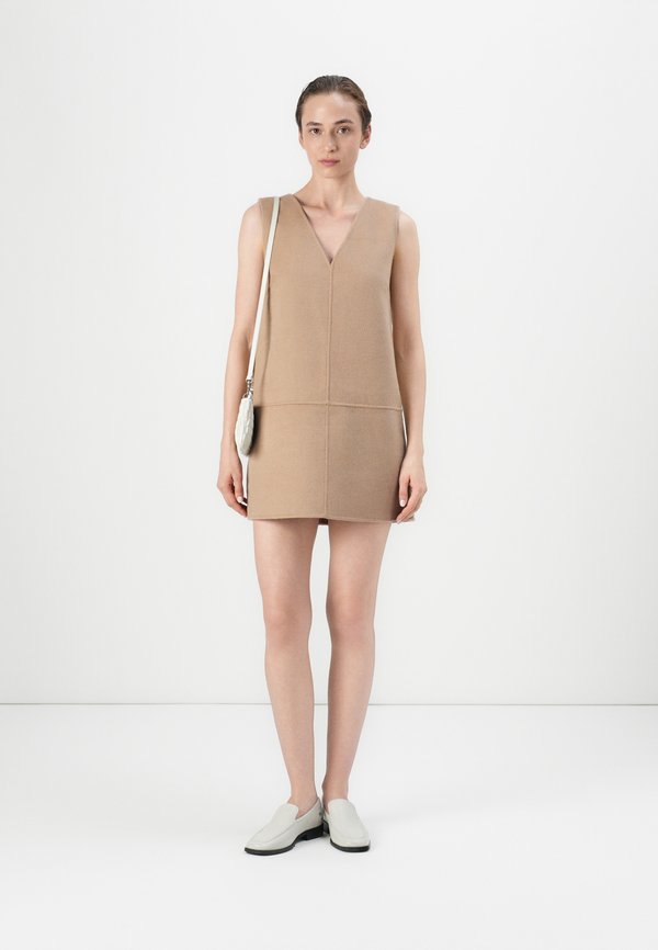 Calvin Klein DOUBLEFACE V NECK MINI SHIFT