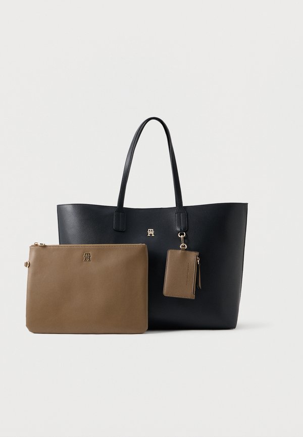 Tommy Hilfiger THE AMERICAN ICON PEBBLE GRAIN TOTE BAG - Tote bag - black