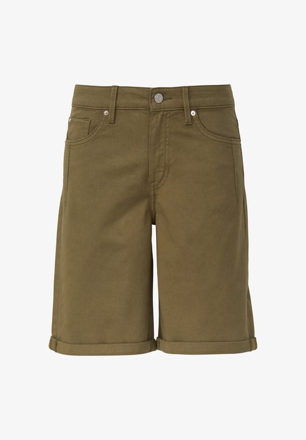 s.Oliver KAROLIN REGULAR FIT MID RISE - Denim shorts - olivgrün