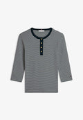 Tommy Hilfiger GOLD-TONE BUTTON SLIM HENLEY  - Long sleeved top - small brt stp dark night