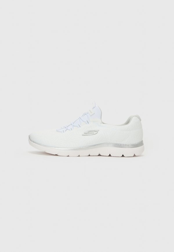 Skechers SUMMITS - Trainers - white mesh/silver & gray trim