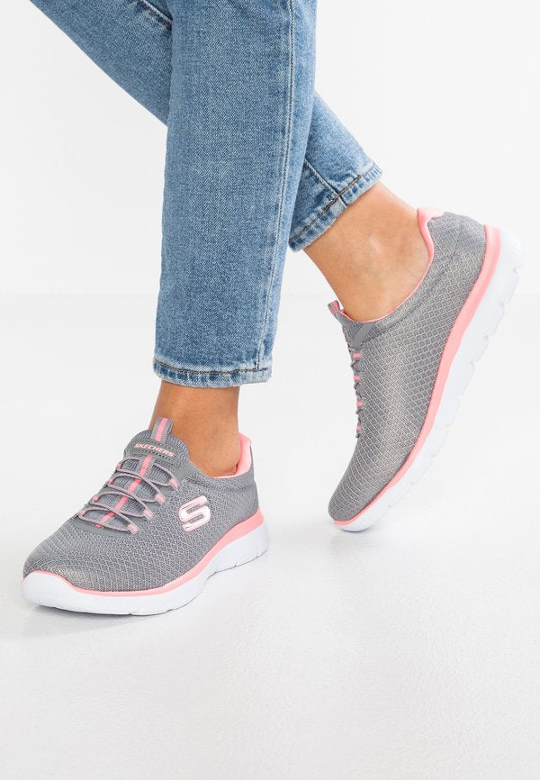 Skechers SUMMITS - Trainers - gray/pink